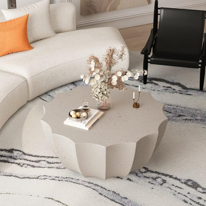 ya 28 10.13 baidi 35.43 Modern Coffee Table - Waterproof MgO Cement for Indoor/White