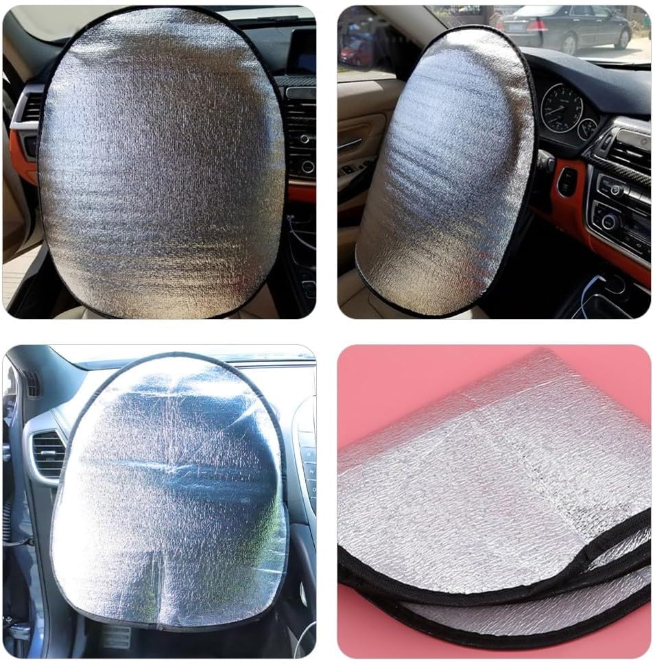 ya 4 8.14 Steering Wheel Sun Visor Cooling Cover Aluminum Foil Sunshade Sleeve