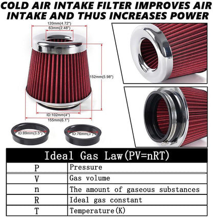 ya 13 9.15 baidi Red High Flow Per for MAN ce Cold Air Intake Air Filter 3/3.5/4 Inlet 5 Tall