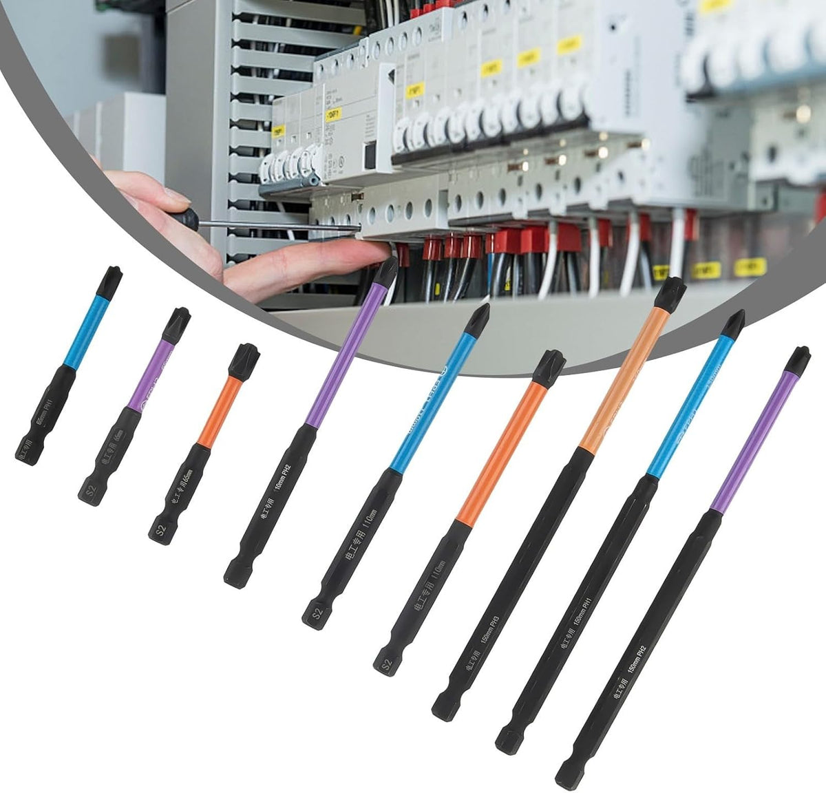ya 26 10.21 baidi Slotted Cross Screwdriver Special 65-150mm 9X 9pcs Set Alloy Steel Bit