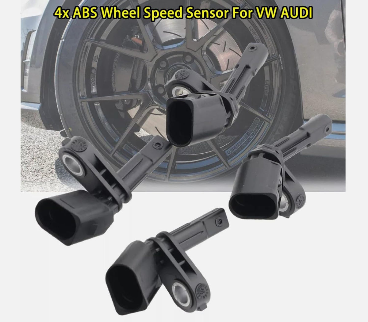 ya 9 10.24 4Pcs Front & Rear ABS Wheel Speed Sensor for VW for Golf for Jetta for Passat for Tiguan EOS