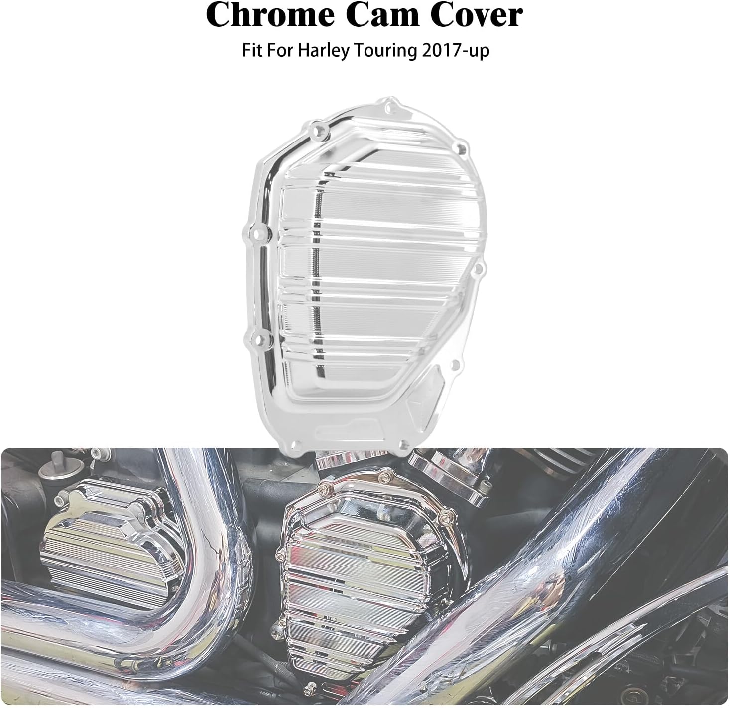 ya 2 8.15 Chrome Side Cam Engine Cover Fit for Harley Touring Road Electra Glide 2017-2023