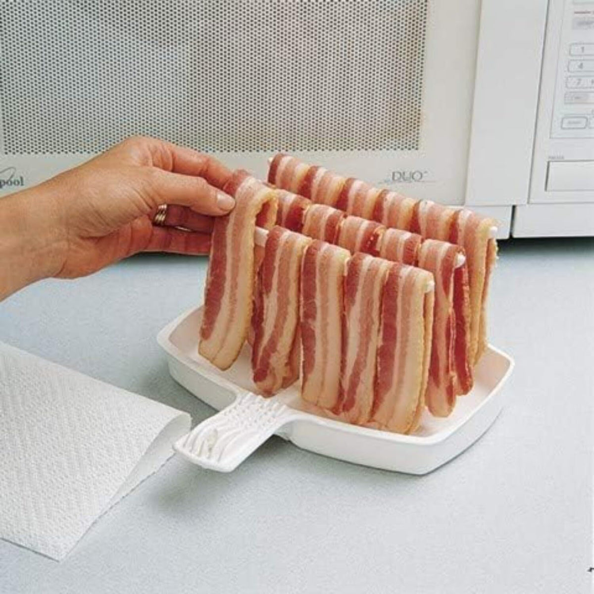 ya 14 9.20 baidi Microwave Bacon Tray -Crispy bacon in minutes -Easy to use - Reduced fat content-1