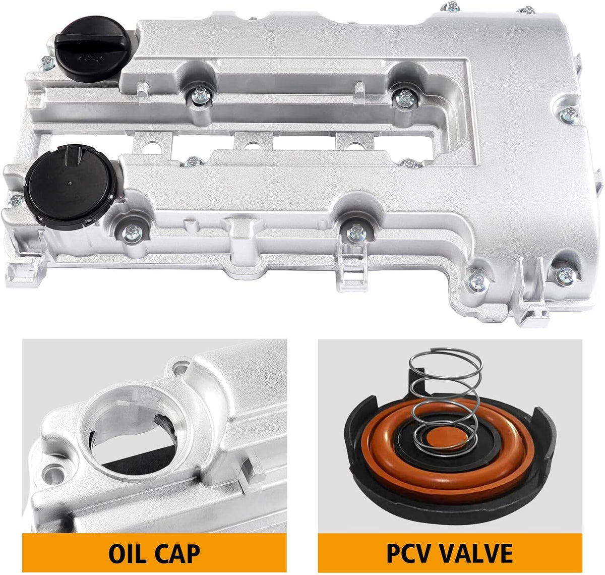ya 11 9.14 baidiAluminum Valve Cover Upgrade Engine Set Kit w/Gaskets Bolts Fit for Chevy for Cruze