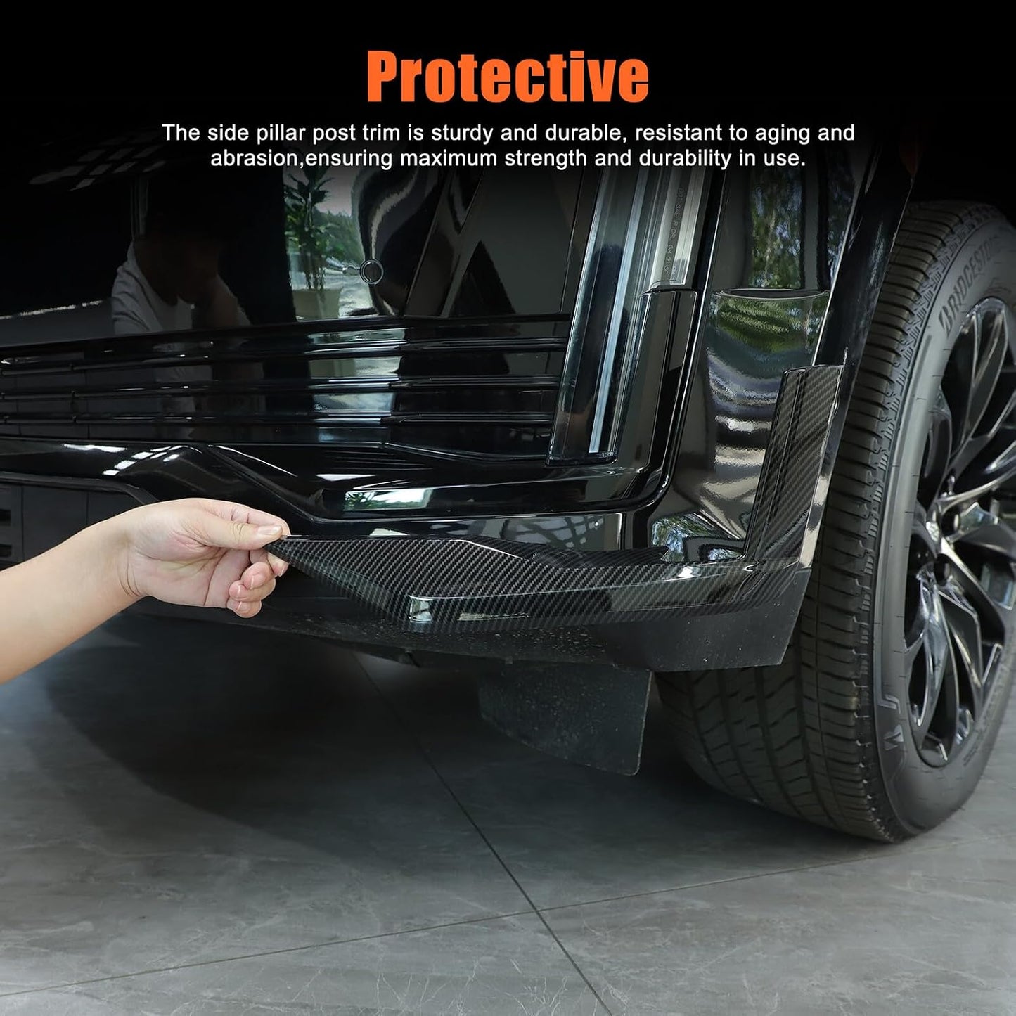 ya 5 8.24 baidi Carbon fiber ABS front fog lamp lower decorative cover suitable for 21-23 for Cadillac for Escalade