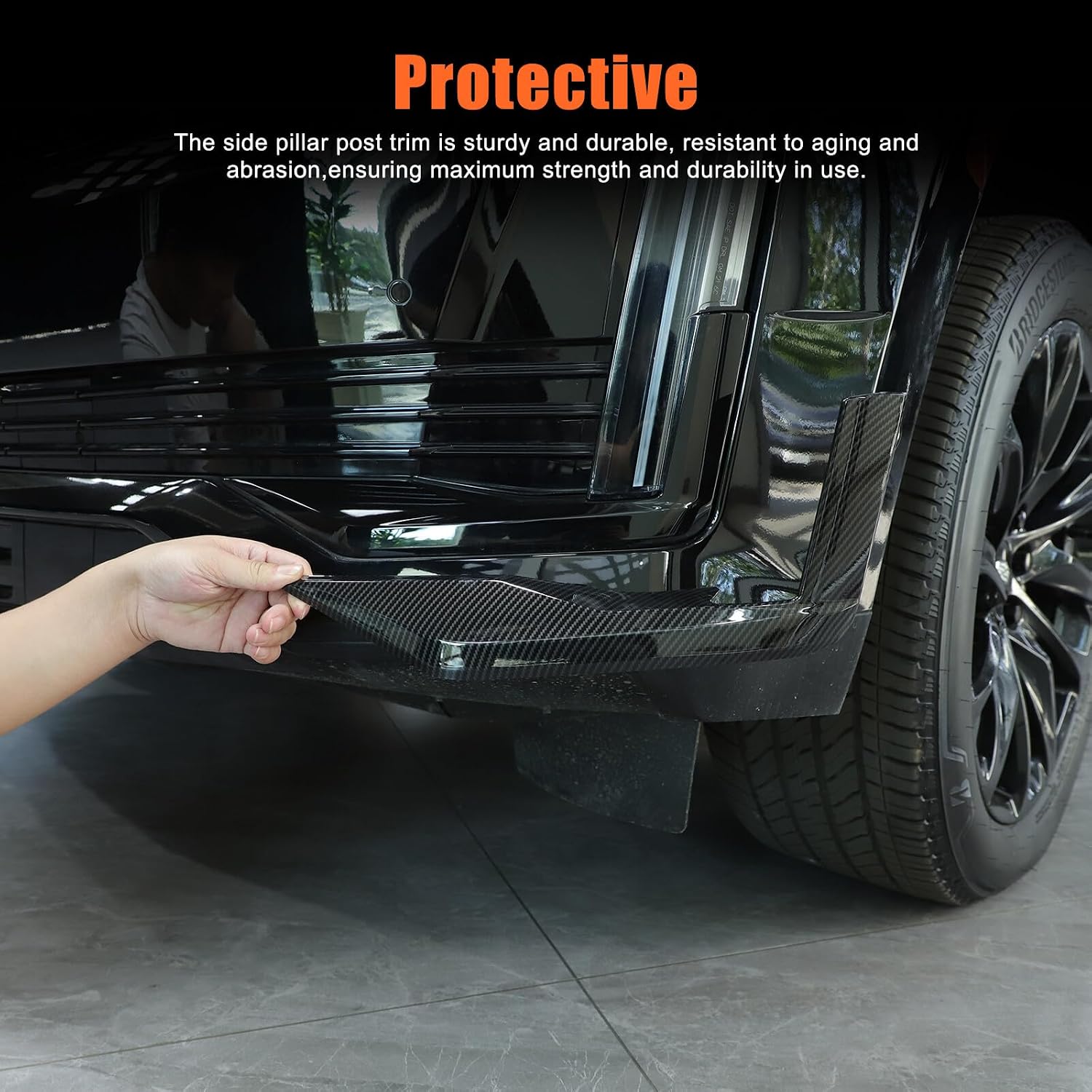 ya 5 8.24 baidi Carbon fiber ABS front fog lamp lower decorative cover suitable for 21-23 for Cadillac for Escalade
