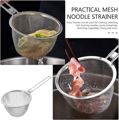 ya 14 9.20 baidi Stainless Steel Colander Pasta Strainer with Handle Noodle Spoon-1