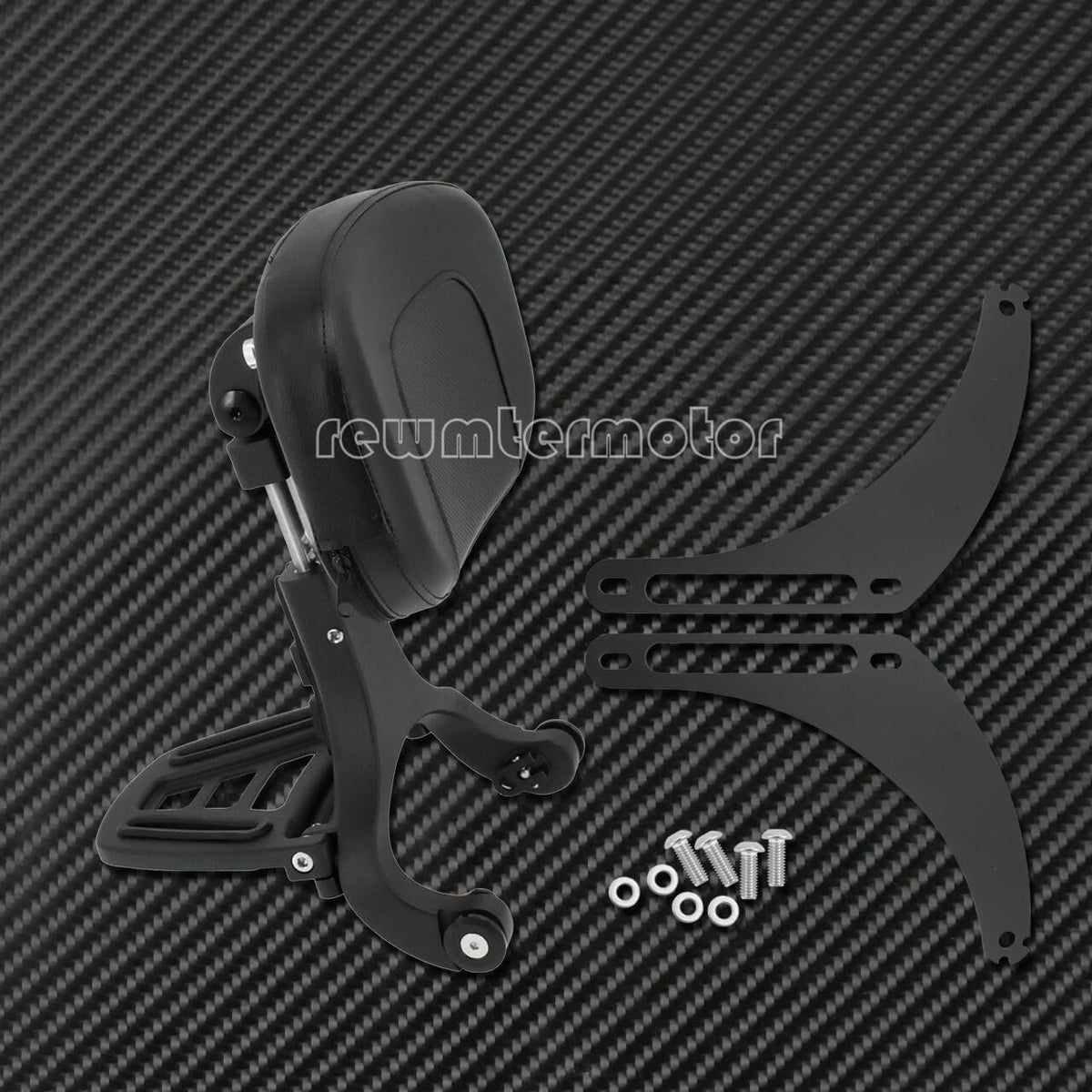ya 6 8.14 Multi-Purpose Black Driver & Passenger Backrest Fit for Harley Steet Bob 18-20