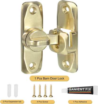 ya 26 10.21 baidi 90/180¡ãBarn Door Lock, Zinc Alloy Flip Gate Sliding Door Latches, Gold