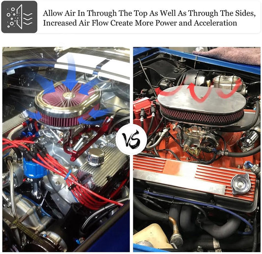 ya 4 8.8.2 12 Oval Fully Black Air Cleaner Element For 5-1/8¡± Carb Holley Edelbrock Etc