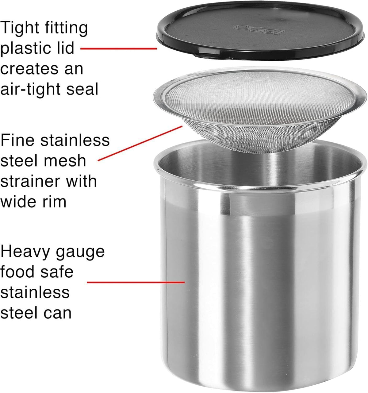 ya 14 9.20 baidi Stainless steel oversized grease box with removable strainer and sealing lid-1