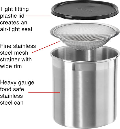 ya 14 9.20 baidi Stainless steel oversized grease box with removable strainer and sealing lid-1