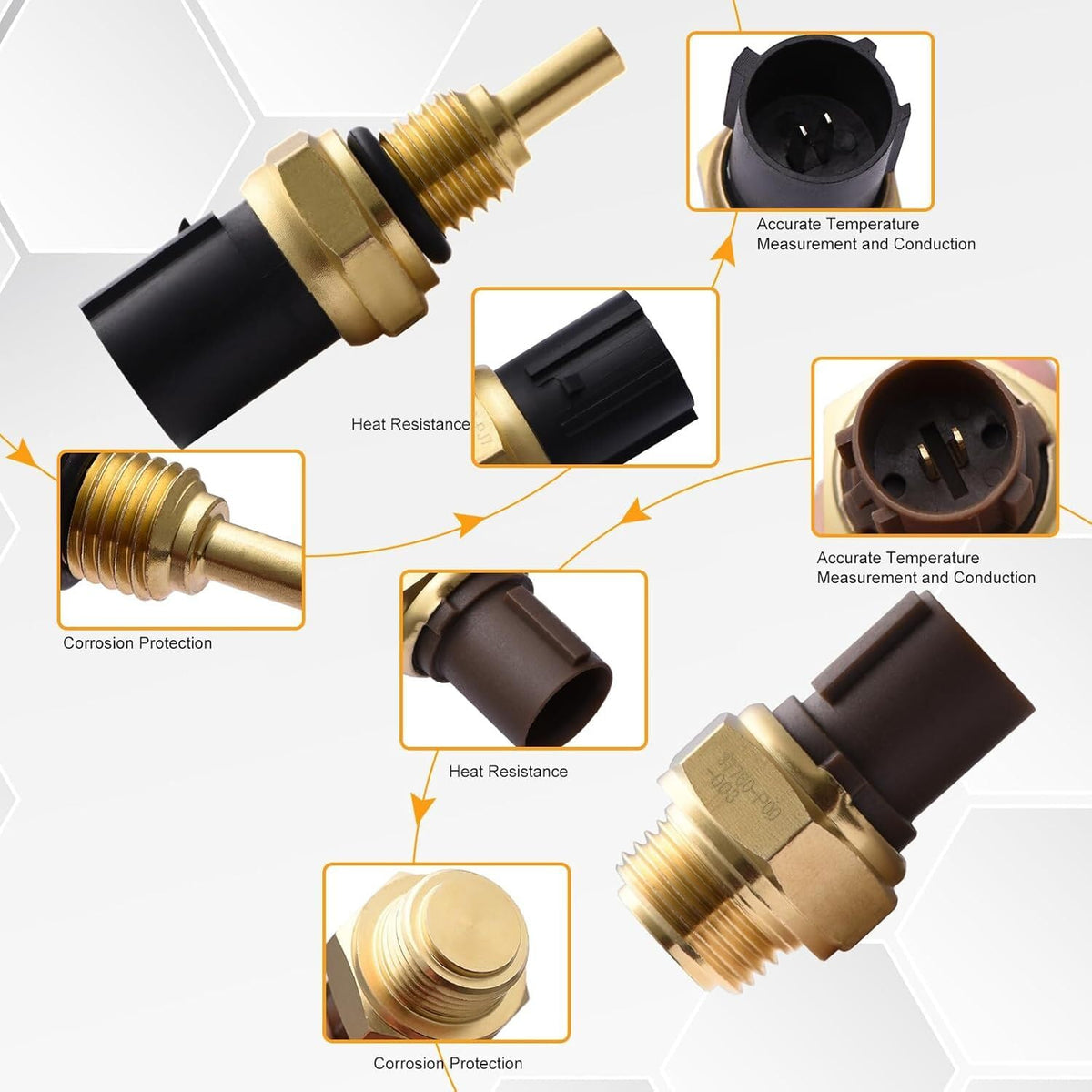 ya 11 9.14 baidi2X Cooling Fan Switch Coolant Temp Sensor Fit for Honda for Accord for Civic 37760-P00-003