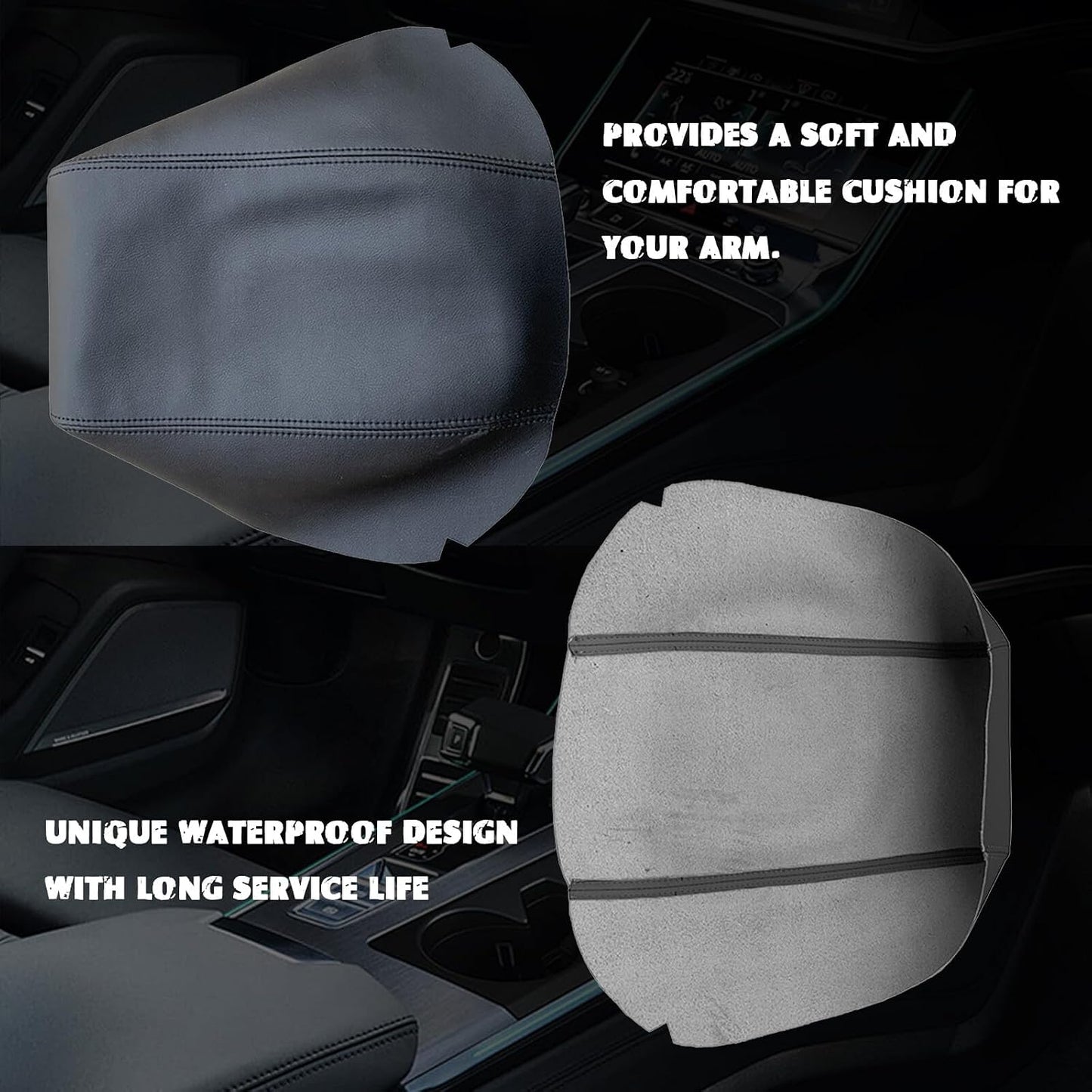 ya 8 8.24 baidi Fits 2011-2018 for Ford Explorer New Leather Console Armrest Cover Black Stitching