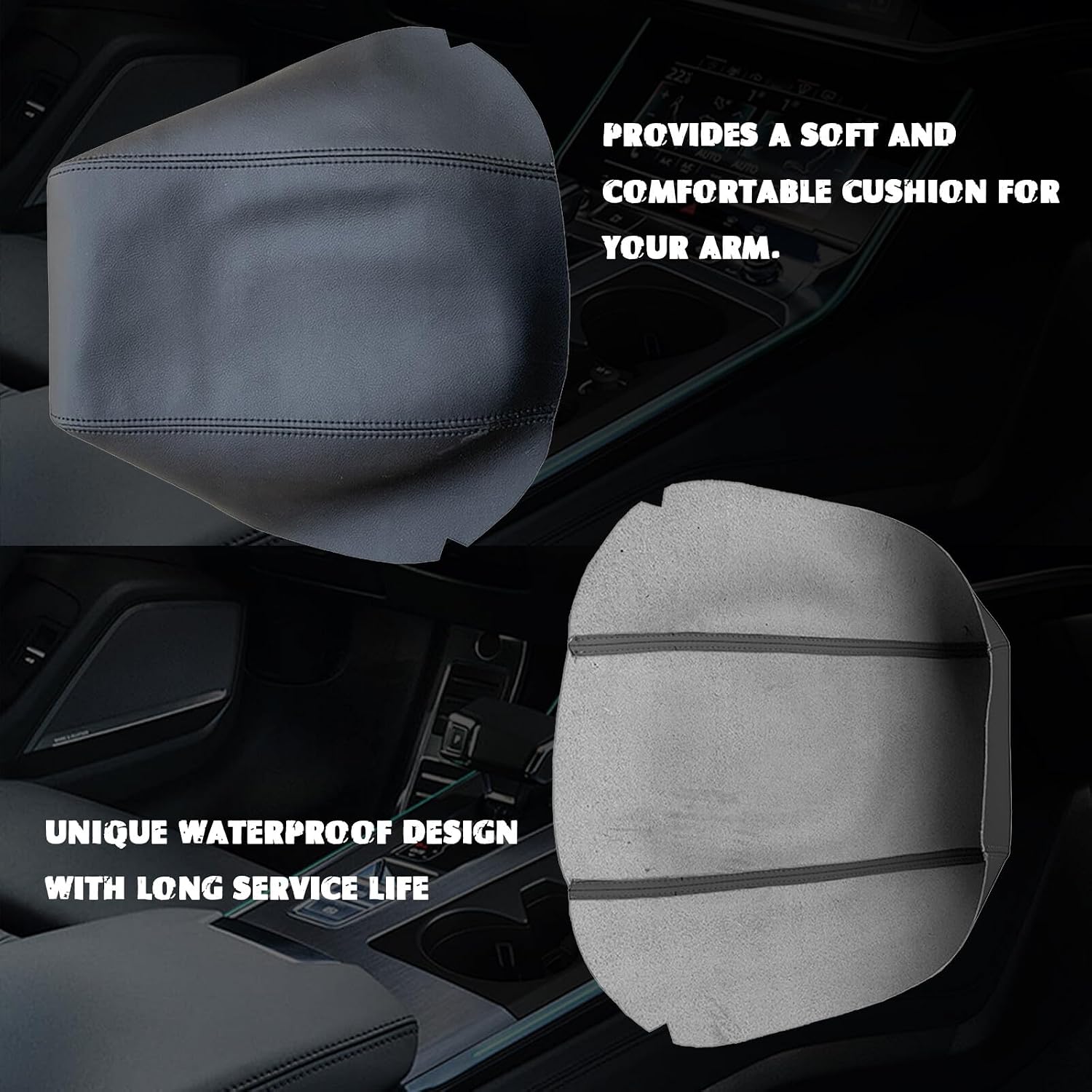 ya 8 8.24 baidi Fits 2011-2018 for Ford Explorer New Leather Console Armrest Cover Black Stitching
