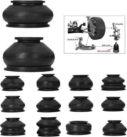 ya 9 10.24 14 Pack Universal Rubber Tie Rod End Ball Joint Dust Boots Dust Cover Boot Gaiters -