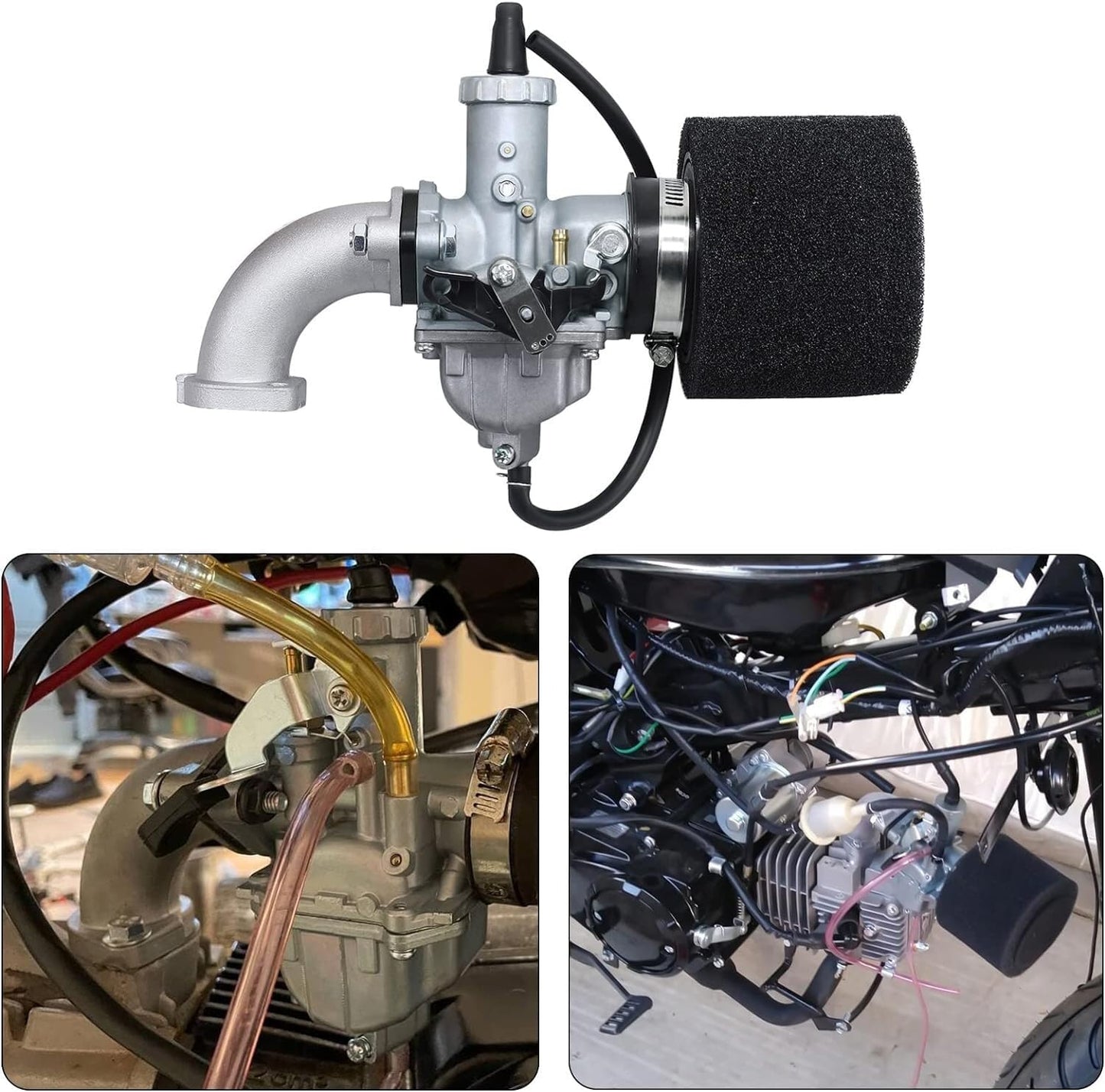 ya 2 8.15 VM26 30mm Carb PZ30 Carburetor with Air Filter for Bike Motocross Hawk Go-kart