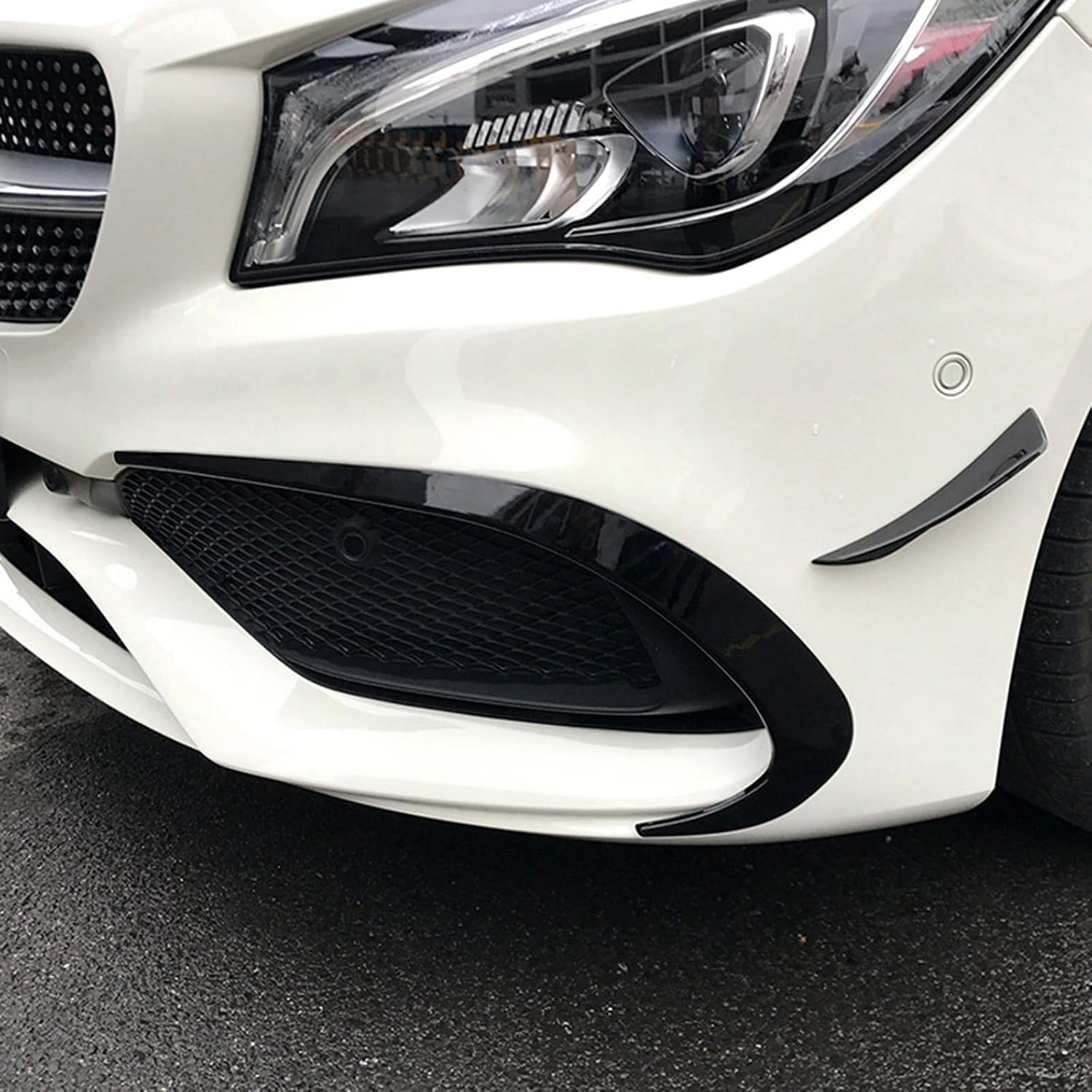 ya 2 8.15 Front Bumper Side Canards Fin Cover Trims for Benz CLA CLA200 220 250 2016-2019