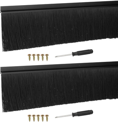ya 26 10.21 baidi Door Sweep Brush Sweeps 4.7 Black PP Brush 39L x 5.7W -H-Shape(2 Pcs, Black)