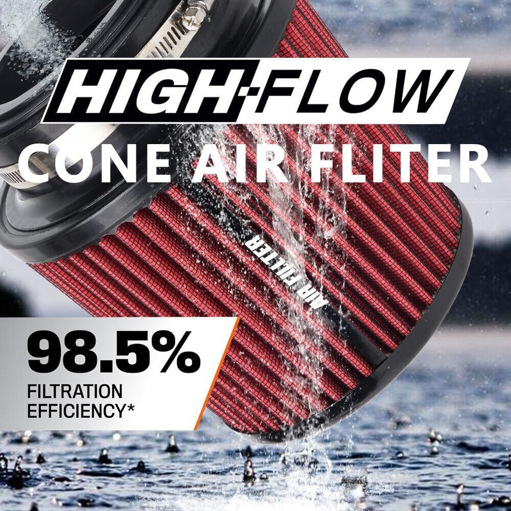 ya 13 9.15 baidi 3, 3.5, 4 Inlet, 6.5 Tall High Per for MAN ce Cold Air Intake Air Filter Red