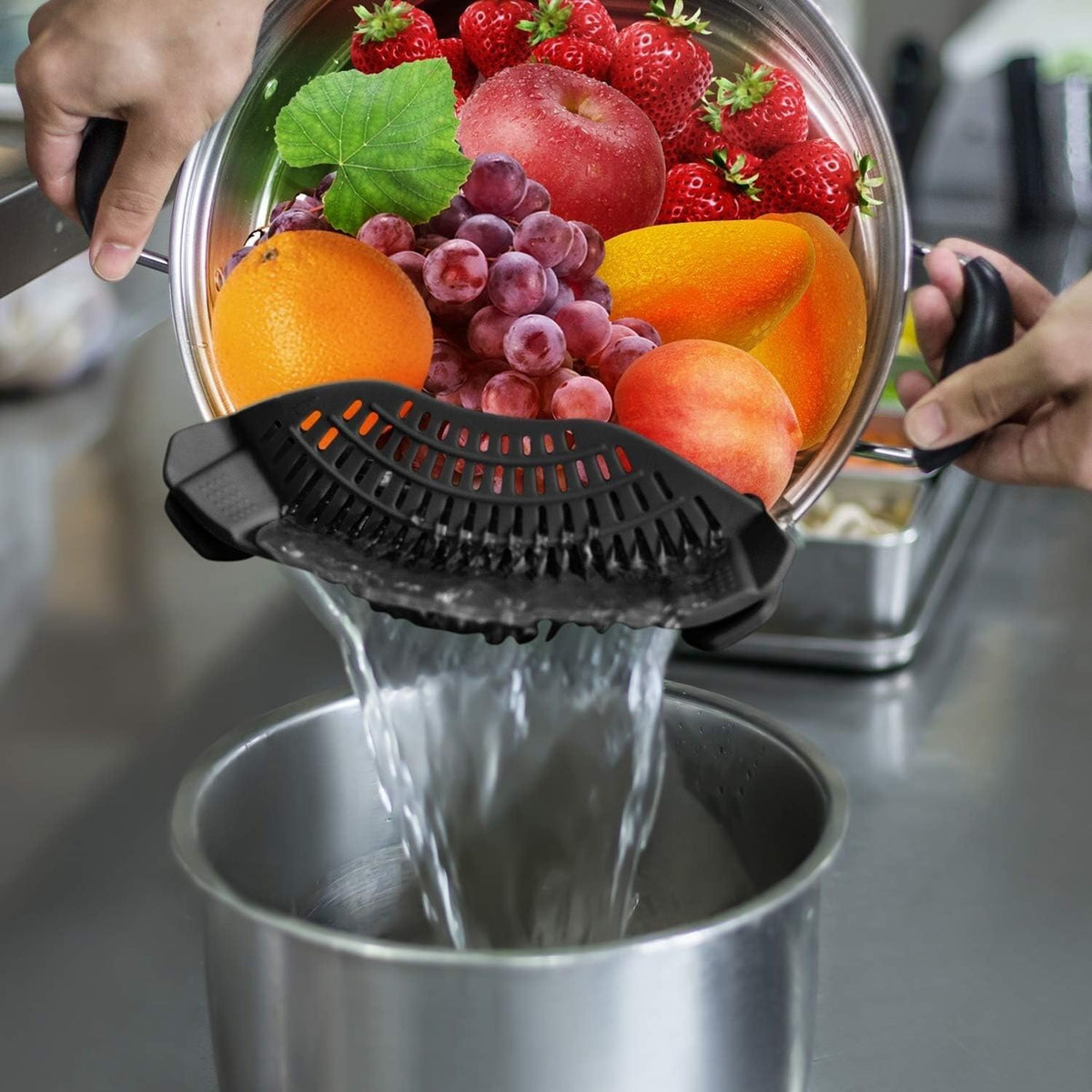 ya 14 9.20 baidi Silicone Clip-on Strainer, Pasta Strainer, Fruit Silicone Kitchen Strainer-1