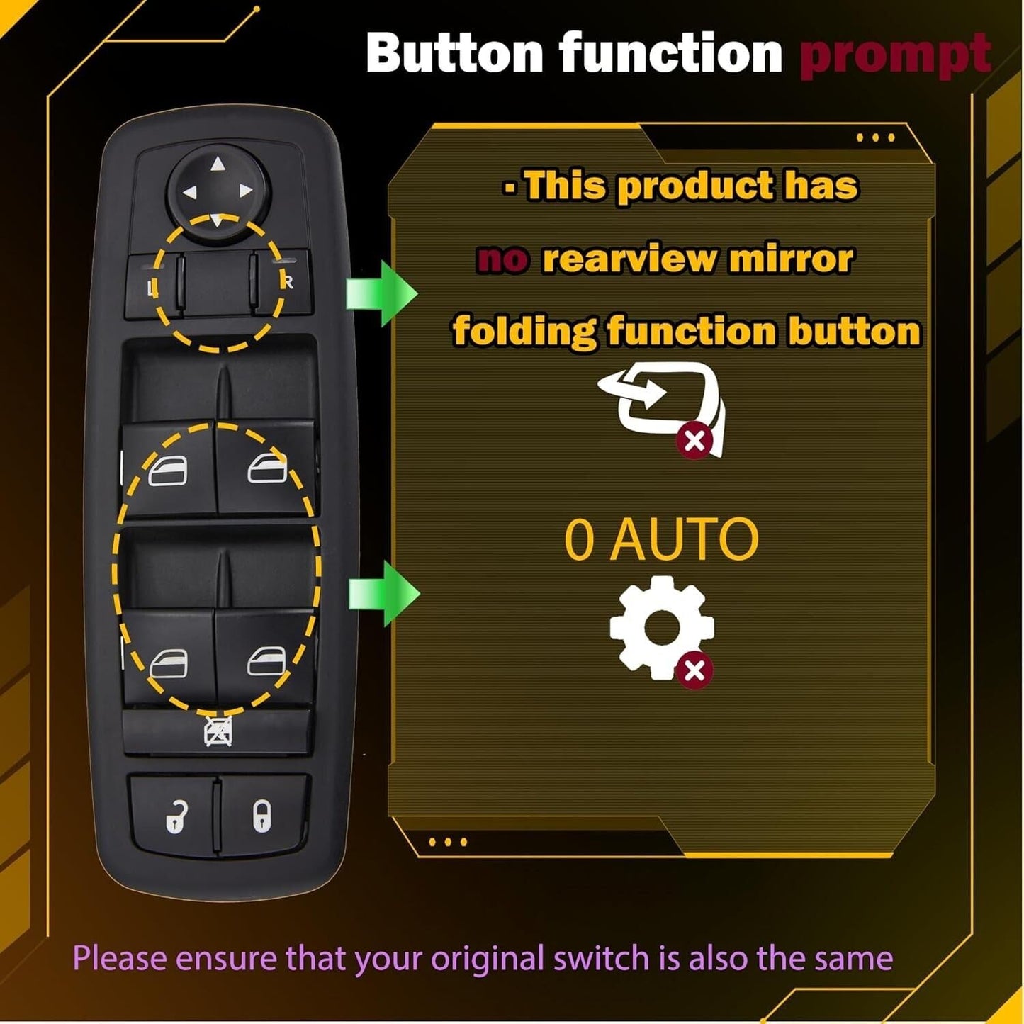 ya 8 8.24 baidi Driver Side Power Window Switch 4602535AC for Dodge for Chrysler Town Country 08 09