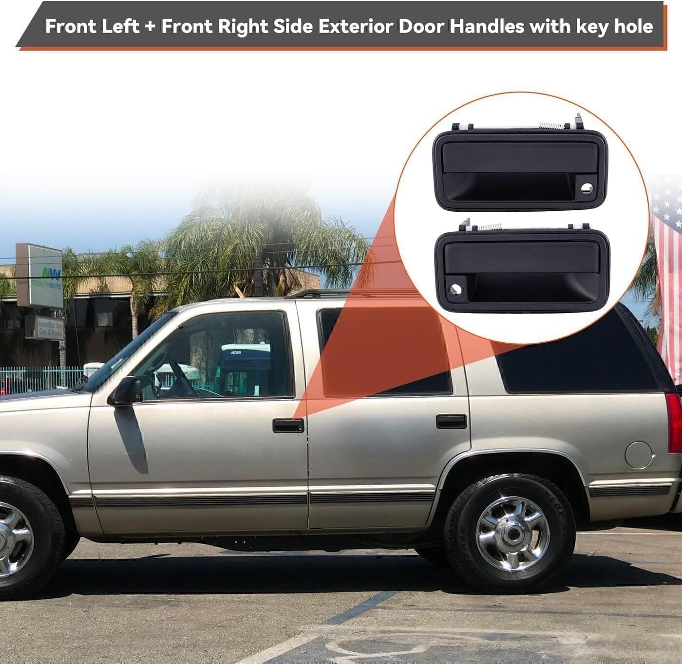 ya 5 8.10 2 Pack Front Truck Metal Door Handles for Chevrolet C1500 for GMC K1500 1988-1994