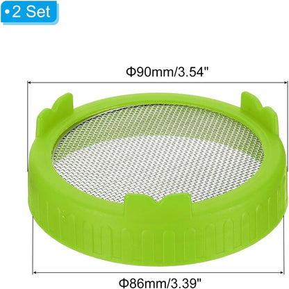 ya 14 9.20 baidi Sprouting Lids for Jar, 2 Pcs Steel Mesh Wide Mouth Cap Lids n-1