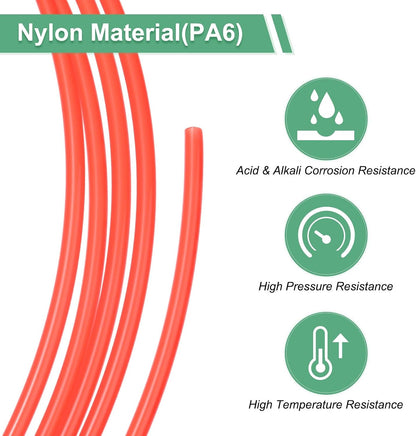 ya 14 9.20 baidi 10 Meter Nylon Hose Tube, 4x6mm(IDxOD) PA6 Pneumatic Air Tubing Red-1