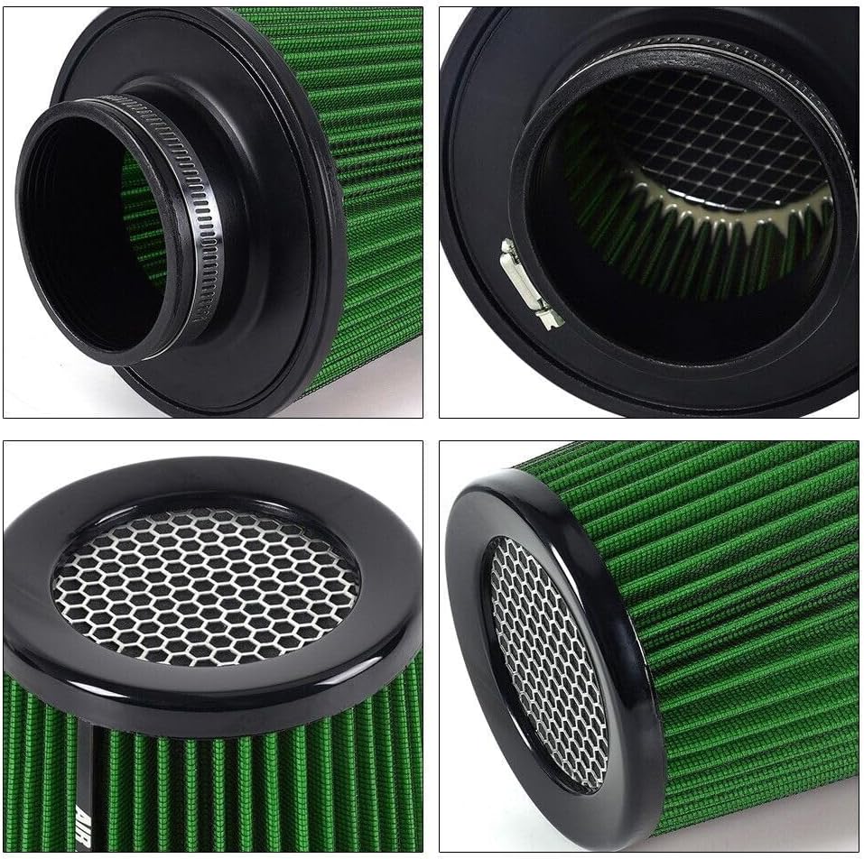 ya 13 9.15 baidi Green 3 76mm High Flow Inlet Cold Air Intake Cone Replacement Dry Air Filter
