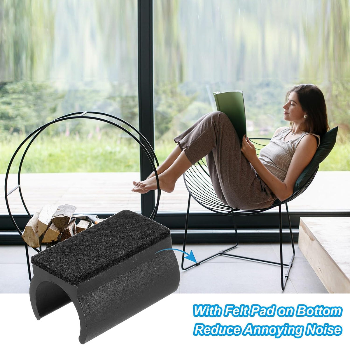 ya 26 10.21 baidi 16pcs U Chair Leg Caps, 22mm U Shaped Chair Leg Floor Protector Tangle, Black