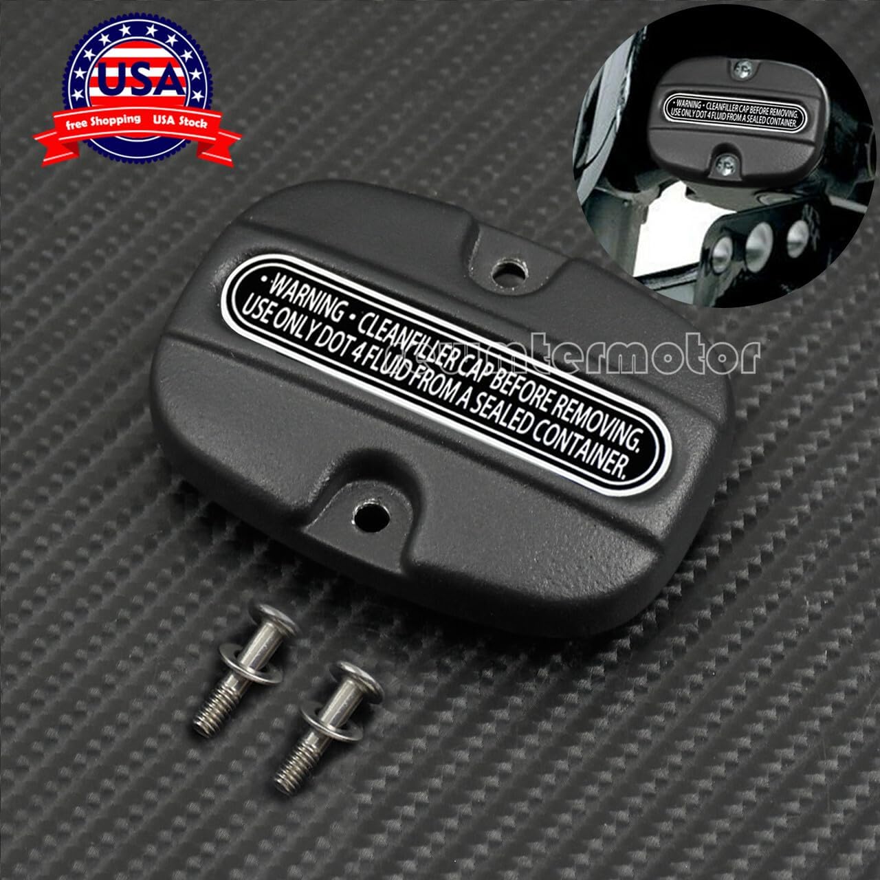 ya 6 8.24 baidi Matte Rear Brake Master Cylinder Cover Fit for Harley Touring Road Glide 2008-19