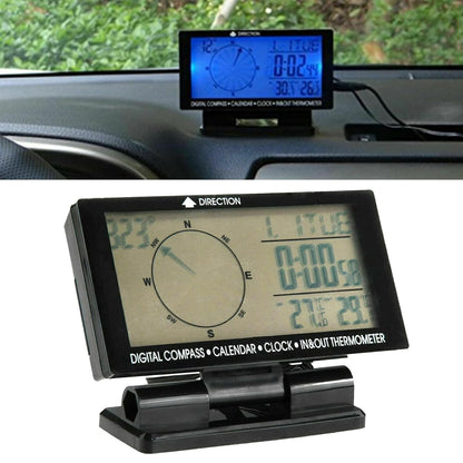 ya 6 8.24 baidi Car Digital Compass 4.6 Inch LCD Display Blue LED with Clock Thermometer Calendar 