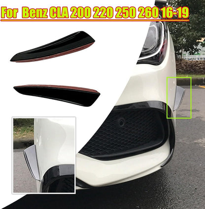 ya 2 8.15 Front Bumper Side Canards Fin Cover Trims for Benz CLA CLA200 220 250 2016-2019