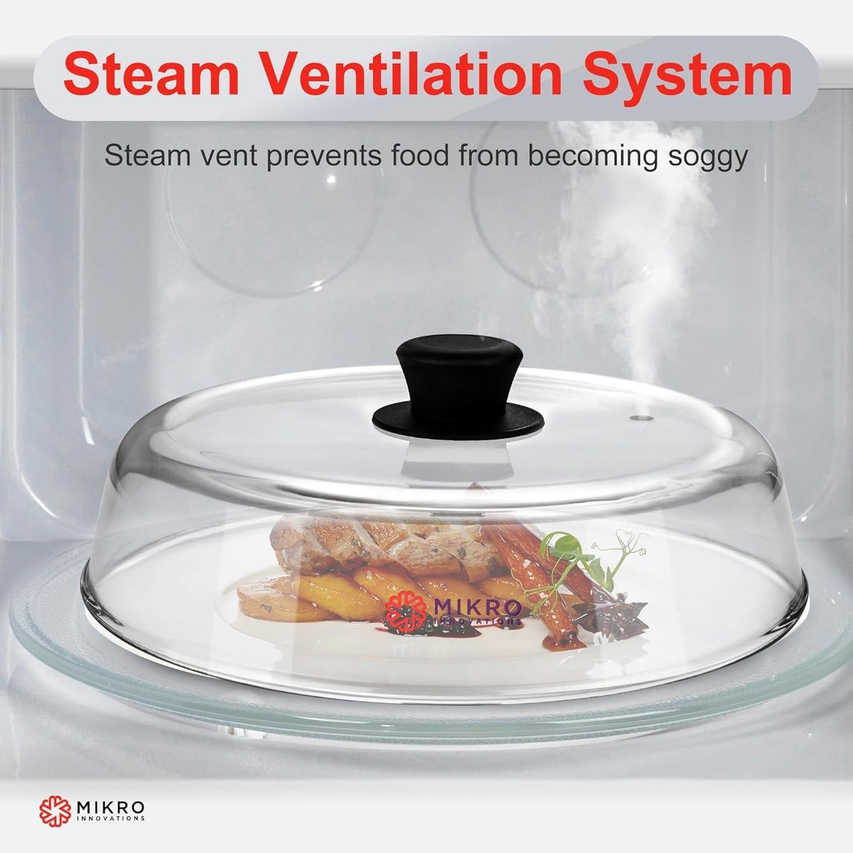 ya 14 9.20 baidi Microwave Oven Food Tray with Glass Splash Protection, BPA-, Dishwasher - 10.5-inch --1