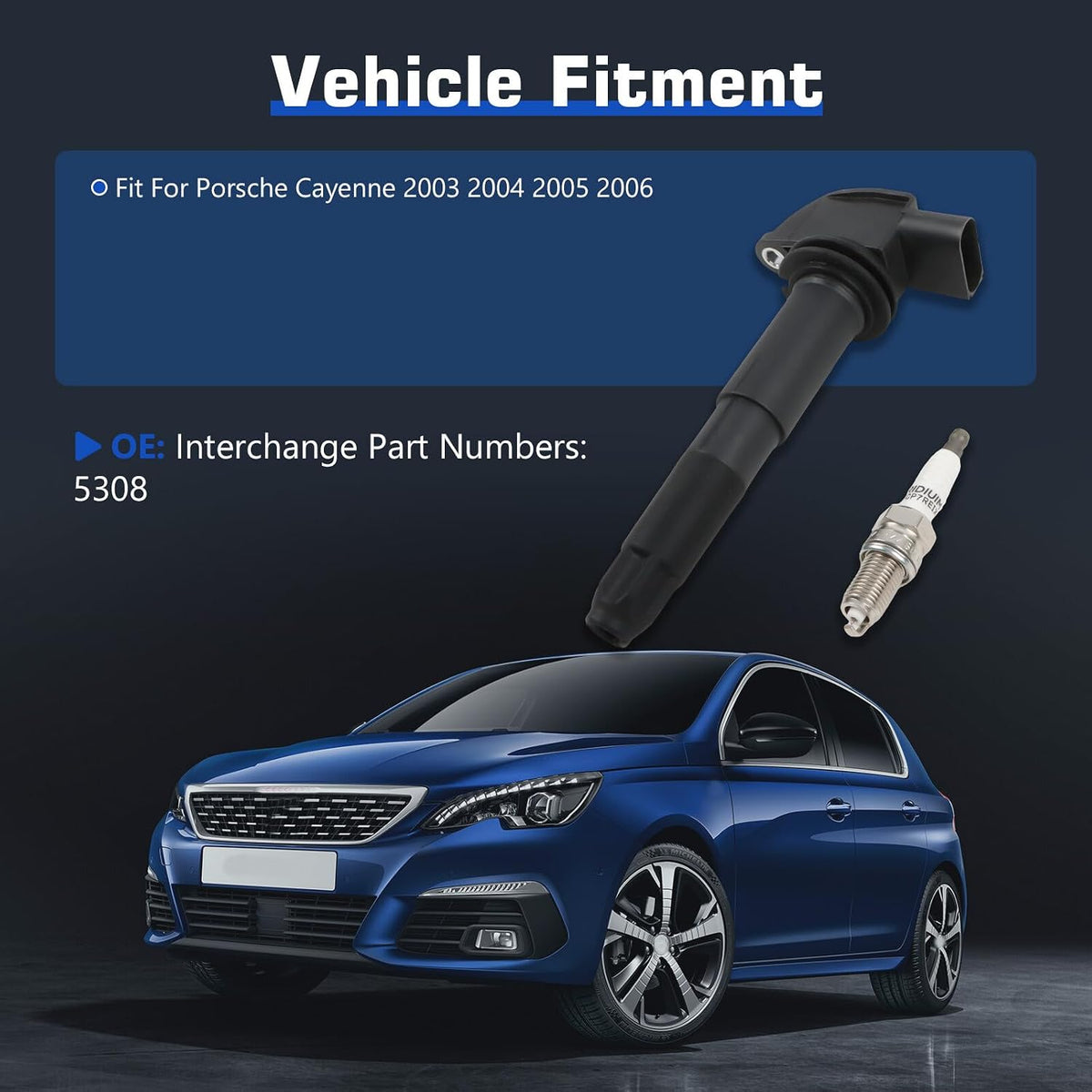 ya 9 10.24 Ignition Coils & Iridium Spark Plugs for 2003-2006 for Porsche for Cayenne UF563+5308