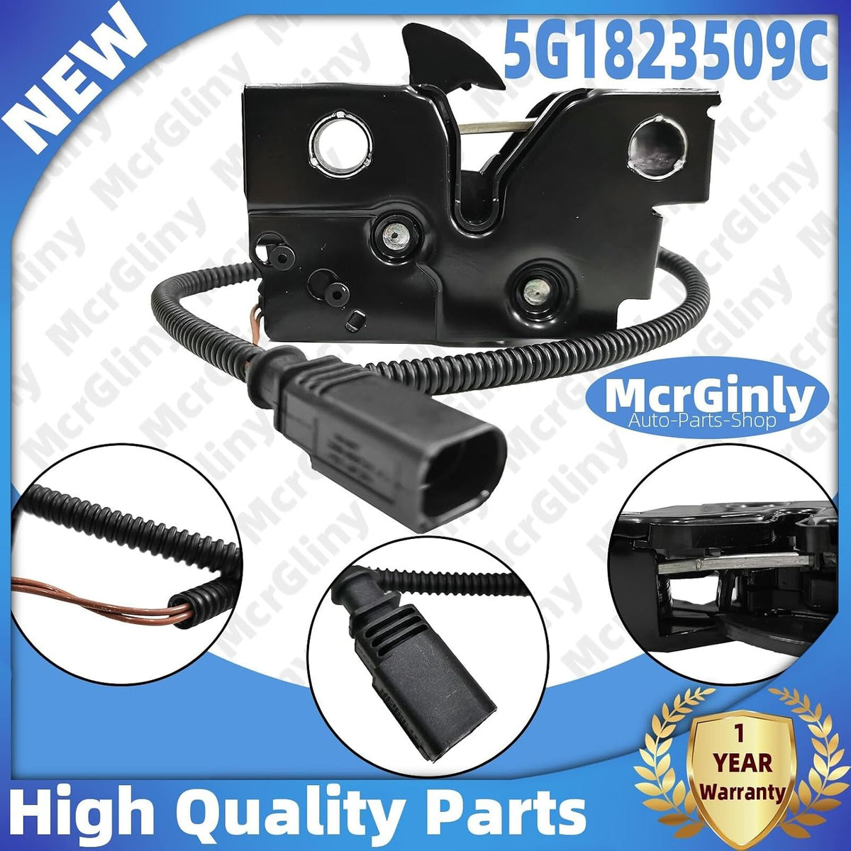 ya 11 9.14 baidifor VW for Golf/GTI 2013-2020 5G1823509C 5G1823509B Engine Hood Latch Lower Lock