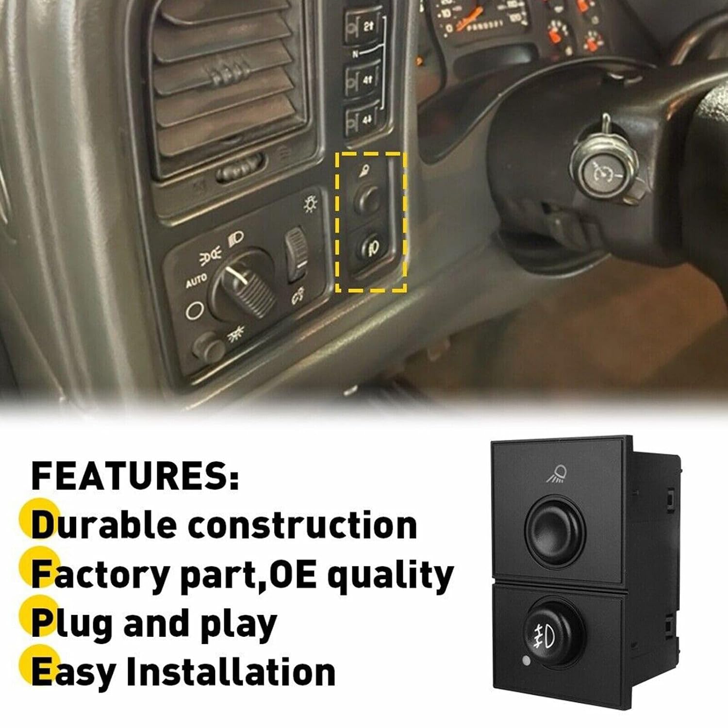 ya 6 8.24 baidi Fog Light Switch Fit 03-06 for Chevy Silverado Tahoe Avalanche for GMC Sierra Yukon at