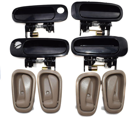 ya 5 8.10 Black Outdoor Beige Interior Door Handle for Toyota for Corolla 1998-2003 8 pcs