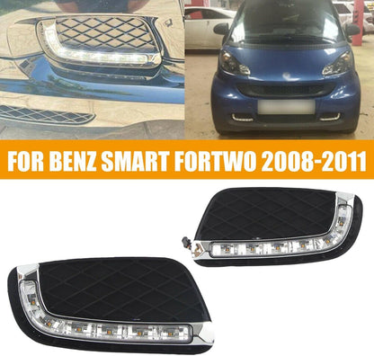 ya 3 8.24 baidi 1 Dual LED DRL Daytime Running Fog Light for Mercedes-Benz for Smart ForTwo 2008-2011