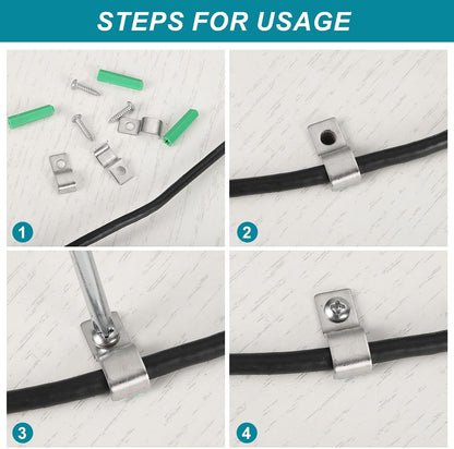 ya 26 10.21 baidi 20Pack Stainless Steel Pipe Strap Fit for 5x10mm Light Strip Cable Strap Clamp