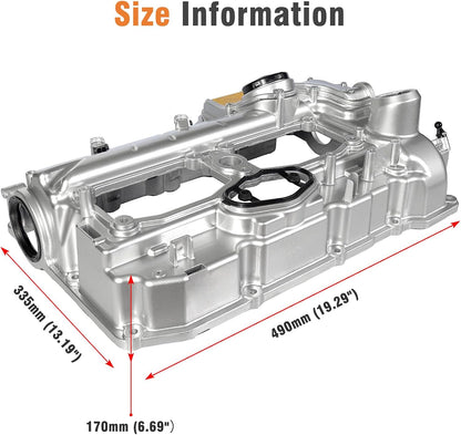 ya 11 9.14 baidiN20 Aluminum Valve Cover with Gasket Bolts Kit & Oil Cap for BMW 2012-2018 528i