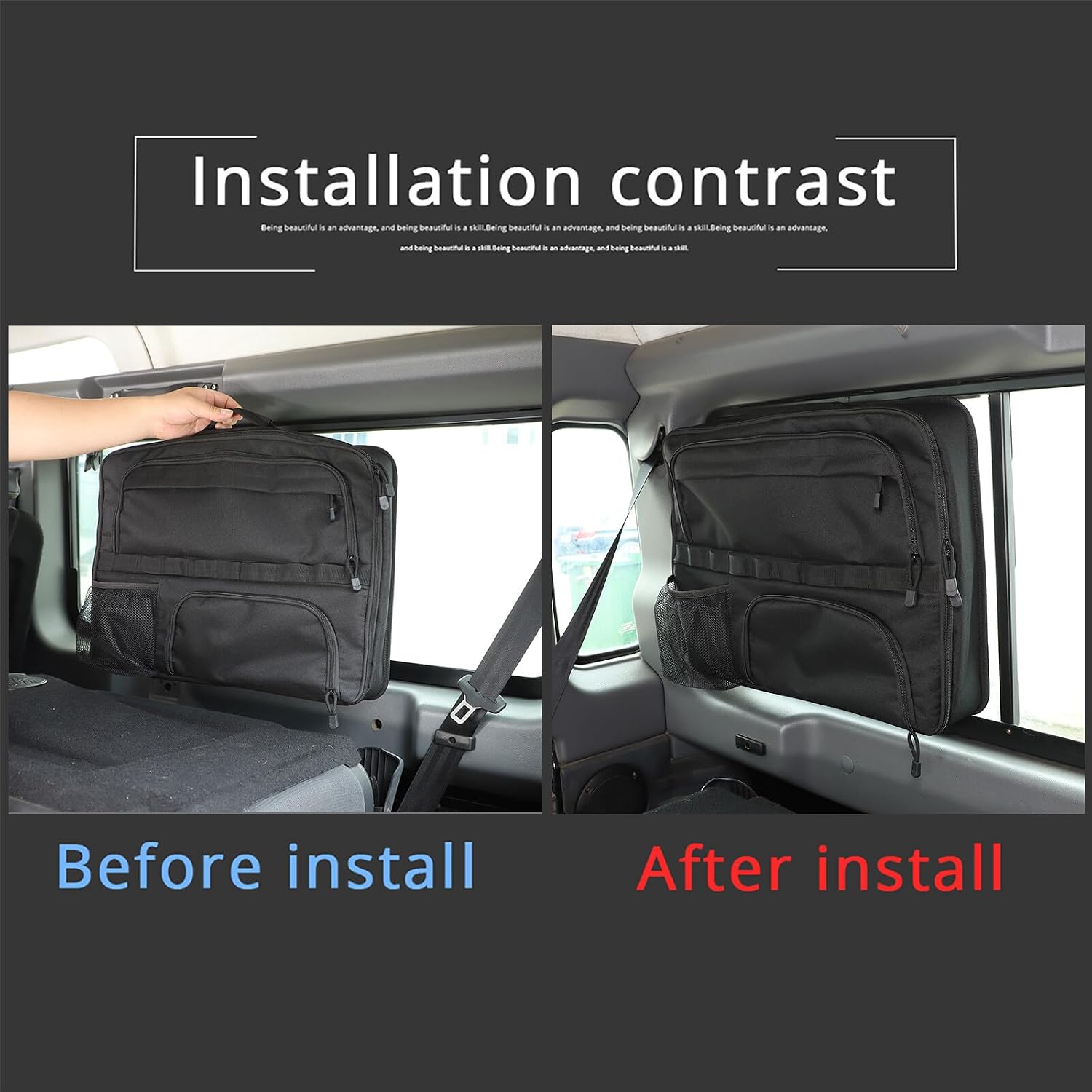 ya 2 8.15 2-Pack Rear Quarter Window Glass Storage Bags for for Land Rover for Defender 2004-2018