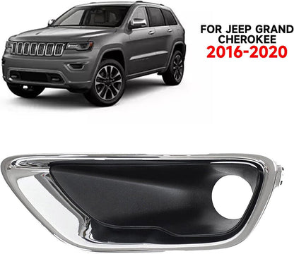 ya 4 8.24 baidi For 2016-2020 for Jeep Grand Cherokee Left+Right Front Fog Light Lamp Bezel Covers