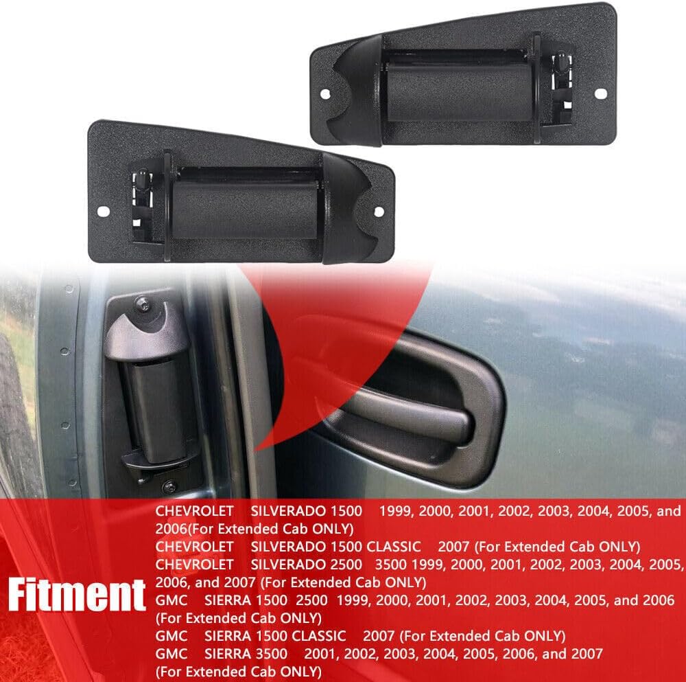 ya 10 9.16 baidi Rear 1-Pair Extended Door Handle for Chevy for Silverado for GMC for Sierra 1500 2500 99-07