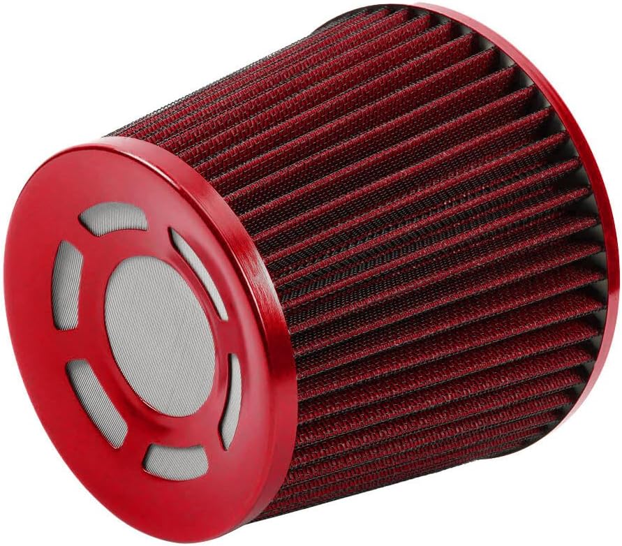 ya 13 9.15 baidi 3 76mm High Flow Inlet Cleaner Dry Filter Cold Air Intake Cone Replacement Red