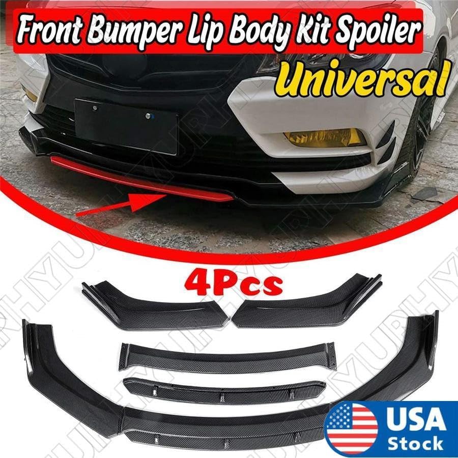 ya 2 8.15 4¡Á 3D Carbon Fiber Color Car Front Bumper Splitter Lip Diffuser Spoiler Body Kit