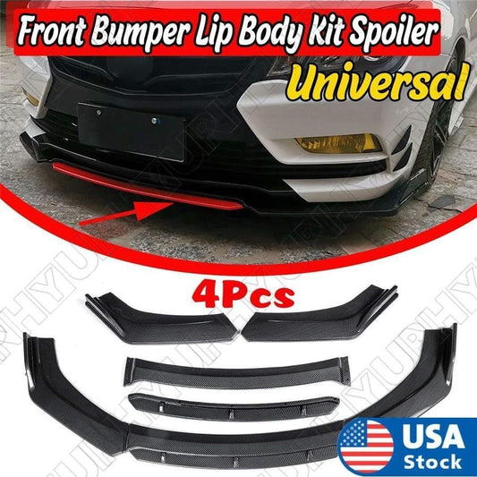 ya 2 8.15 4¡Á 3D Carbon Fiber Color Car Front Bumper Splitter Lip Diffuser Spoiler Body Kit