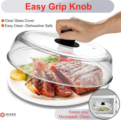 ya 14 9.20 baidi Microwave Oven Food Tray with Glass Splash Protection, BPA-, Dishwasher - 10.5-inch --1