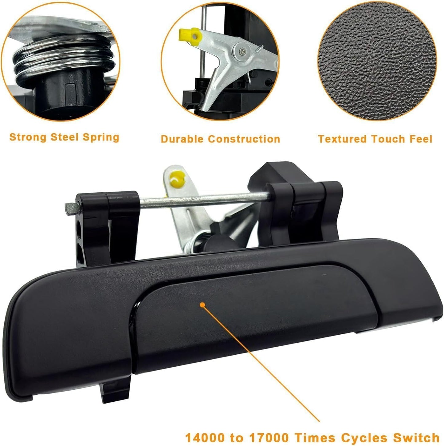 ya 2 8.15 Textured Black Tailgate Latch Handle Rear for Toyota Tacoma 95-04 w/o Keyhole